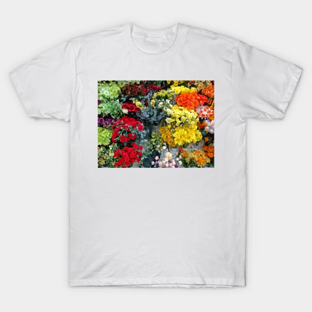 Bunches of Colourful Flowers T-Shirt by pinkal